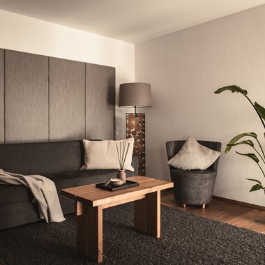 Wohnzimmer im Appartement im Sunnsait | © Karin Pasterer