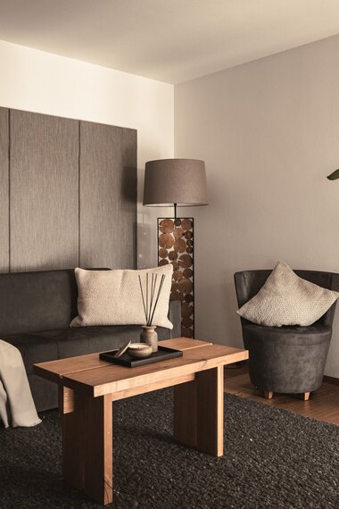 Wohnzimmer im Appartement im Sunnsait | © Karin Pasterer
