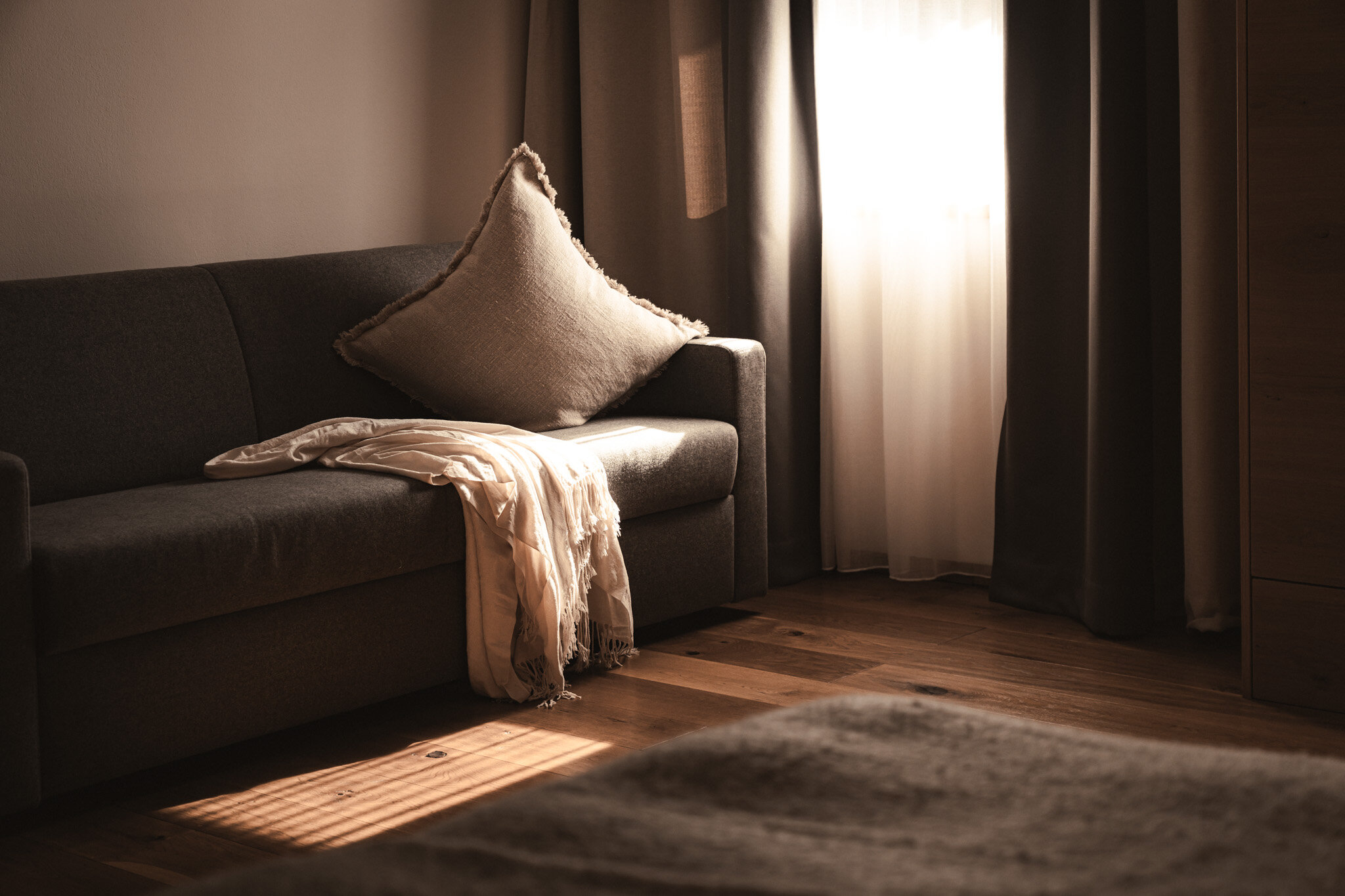 Wohnzimmer im Appartement im Sunnsait | © Karin Pasterer