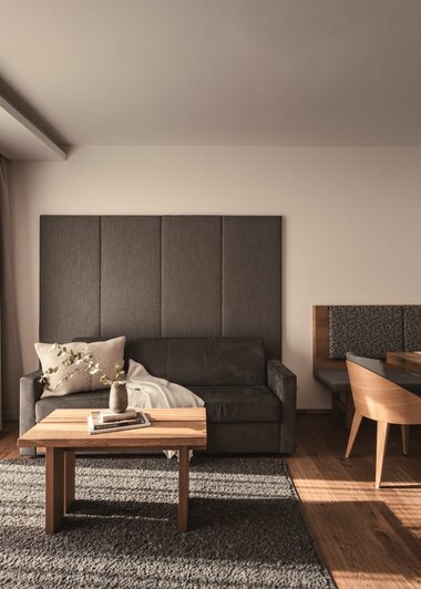 Wohnzimmer im Appartement im Sunnsait | © Karin Pasterer